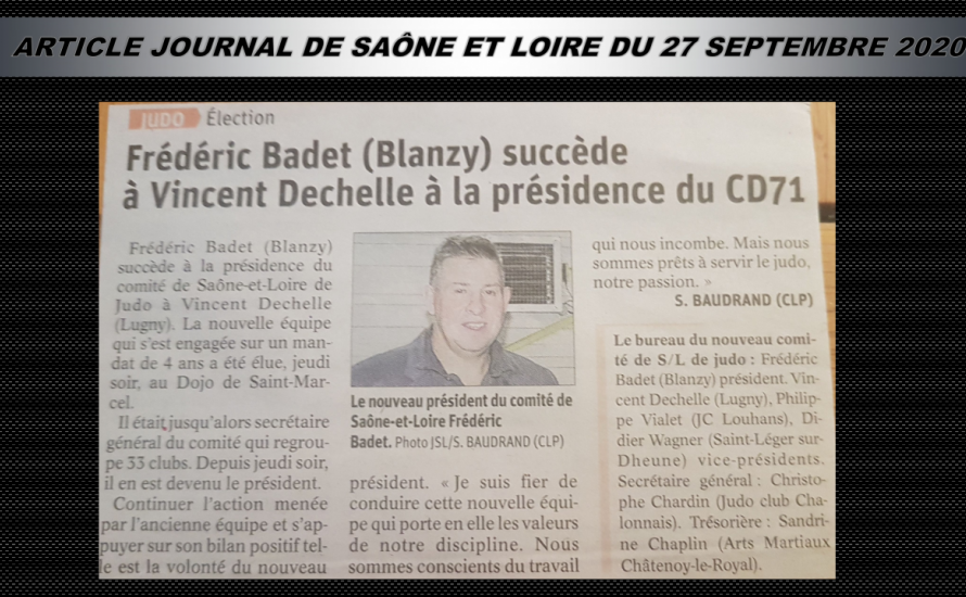 ARTICLES Journal de Saône et Loire -27 Sept 2020